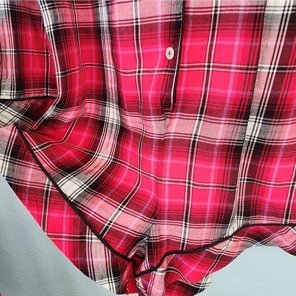 Victoria's secret flannel plaid pajama romper - Picture 7 of 13